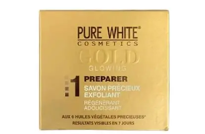 PURE WHITE COSMETICS GOLD GLOWING 1PREPARER SOAP 150